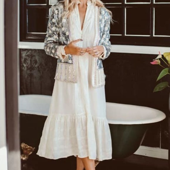 Chasing Unicorns Cream Midi Dress - Picture 2 of 8